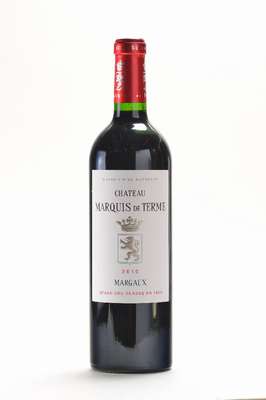 12 Flaschen 2010 Chateau Marquis de Terme, Margaux, Grand Cru Classe, je ca. 75 cl., intoneck und besser, 13,5% Vol., in Originalholzkiste, selten im ...