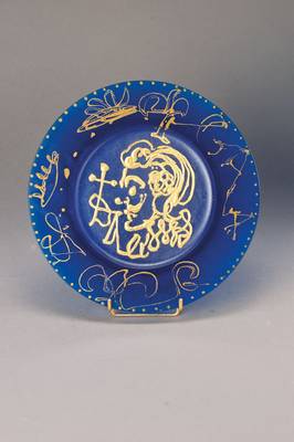 Salvador Dali, 1904-1989, Ausformung Daum Nancy, lim. Auflage 907/2000, Glas mit blauen Pulvereinschmelzungen, sog. Pate-de-Verre, Golddekor, ...