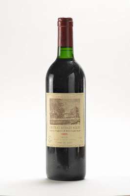 1 Flasche 1985 Chateau Duhart-Milon, DomaineBarons de Rothschild, Pauillac, Grand Cru Classe, top shoulder, ca. 75 cl, Etikett l. gebräunt, ...