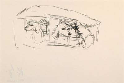Karl Hubbuch, 1891-1979, Tuschezeichnung, rückseitig Nachlaßstempel, Blattgr. ca. 10,5x18,5 cm, PP