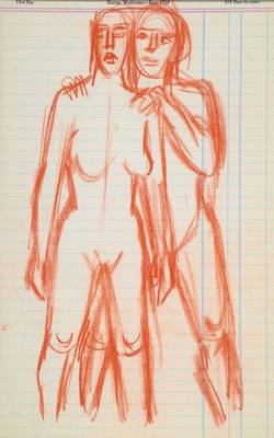Karl Hubbuch, 1891-1979, Kreidezeichnung, rückseitig Nachlaßstempel, Blattgr. ca. 30,2x19 cm, unter Glas gerahmt