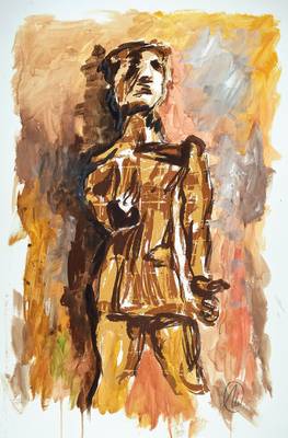 Markus Lüpertz, geb. 1941, Aquarell und Gouache über Serigrafie auf dickem Büttenpapier, handsigniert, Blattgr. ca. 107x76 cm