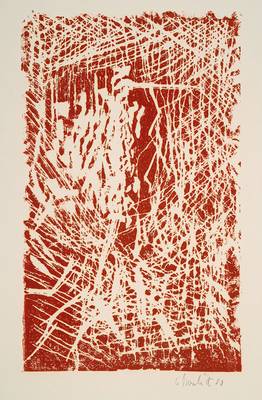 Georg Baselitz, geb. 1938, Farbholzschnitt auf Bütten, handsigniert, aus 1980, Blattgr. ca. 78,5x58,0 cm