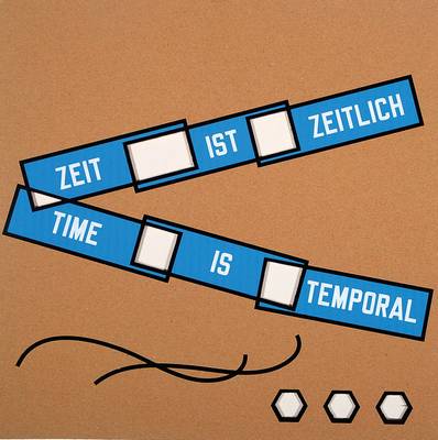 Lawrence Weiner, geb. 1942, Siebdruck mit Cutout auf Karton, rückseitig handsigniert, Blattgr. ca. 35x35 cm