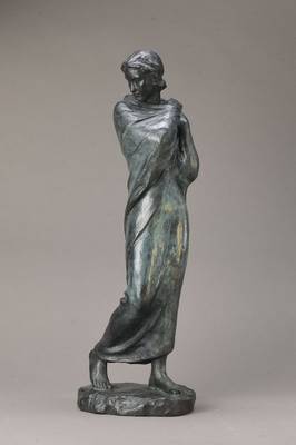 Fritz Klimsch, 1870-1960, Schreitende (Mignon), Bronzeskulptur, monogrammiert FK, Gießerstempel H. Noack Berlin, WVZ Braun 177, ca. 63x21x16 cm, ...