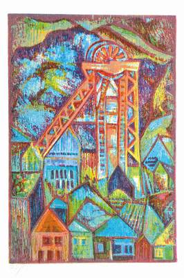 Esteban Fekete, 1924-2009, Farbholzschnitt, signiert und nummeriert 78/100, Motiv ca. 21x14,5 cm, Blattgr. ca. 27,5x21 cm, PP, Galerierahmen