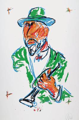 Markus Lüpertz, geb. 1941, Farbserigraphie, Konzert in Düsseldorf 2014, signiert und nummeriert e.a., Blattgr. ca. 86,5x58 cm
