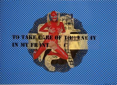 Thomas Baumgärtel, geb. 1960, Papiercollage auf gewalztem Karton, Unikat, handsigniert und datiert 2010, Blattgr. ca. 49,5x69 cm