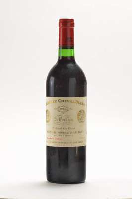 1 Flasche 1974 Chateau Cheval Blanc, St. Emilion, Premier Grand Cru Classe, ca. 73 cl, into neck, unverkostet, selten im Angebot, sammelwürdig, ...