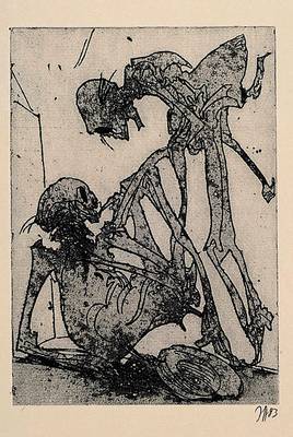 Janssen, Horst, 1929-1995, Radierung aus Pfänderspiel, handsign. und dat. 83, ca. 16 x 11 cm, PP