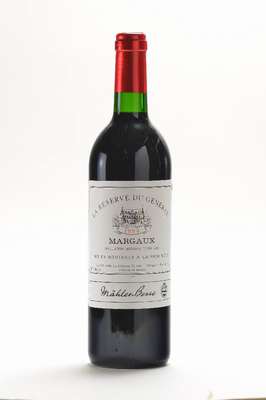 3 Flaschen 1994 Mähler-Besse La Reserve du General , Margaux, Zweitwein von Chateau Palmer, je ca. 75 cl, je ca. into neck, 12% Vol., unverkostet, ...