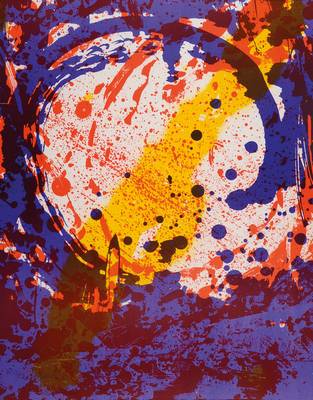 Rudi Baerwind, 1910-1982 Mannheim, Heller Stern, Farblithographie, betitelt und handsigniert, num. 20/50, ca. 48x38cm, unter Glas, Rahmen