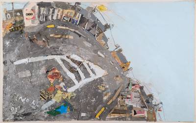 Norbert Nüssle, 1932-2012, "Choix", Mischtechnik und Collage/Karton, ca. 43x68 cm,u. Glas gerahmt, li. u. signiert und datiert 93, ...