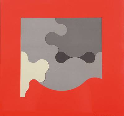Karl Gerstner, geb. 1930, Algorithmus, handsigniert, num. 45/500, ca. 31x31cm, unter Glas, Rahmen