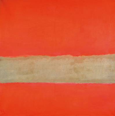 Gaston Galé, zeitgenössischer Belgischer Künstler, Abstrakte Komposition in Orange, Öl/Lwd, links unten signiert, ca. 100x100 cm, Leiste