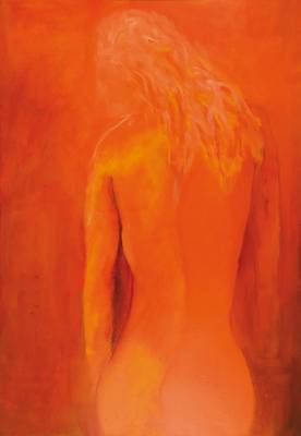 M. Goldin, zeitgenössischer Künstler, stehender weiblicher Akt, Öl/Lwd, rückseitig signiert und datiert 2006, ca. 100x70 cm, Leiste