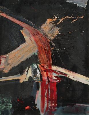 A. Adams, zeitgenössischer Künstler, abstrakte Komposition, Acryl/Hartfaser, rechts unten signiert, ca. 70x55 cm, Rahmen