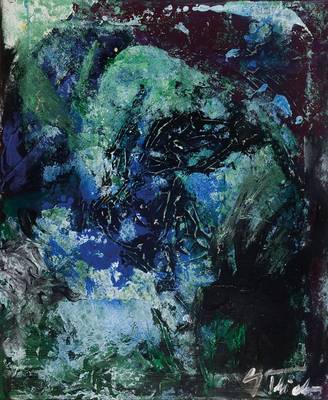 Fred Thieler, 1916-1999, war ein Deutscher Maler des Informel, hier: Abstrakte Komposition, Öl/Lwd, um 1980, signiert, ca. 60x50 cm