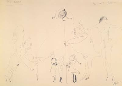 Horst Janssen, 1928-2005, Grafitzeichnung auf Papier, um 1966, handsigniert, Blattgr. ca. 42x59 cm, Provenienz: Galerieauflösung