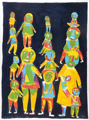 Mickael Bethe-Selassie, geb. 1951, Lithografie in 5 Farben auf 400 g BFK Rives- Bütten, handsigniert, nummeriert 84/100 aus dem Jahre 2000, ca. 76 x ...