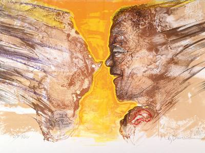 Nils Burwitz, geb. 1940, Lithografie in 7 Farben auf 400 g BFK Rives-Bütten, handsigniert, nummeriert 84/100, aus dem Jahre 2000, ca. 76 x 57 cm, ...