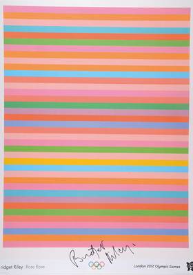 Bridget Riley, geb. 1931, Farboffset, Plakatzu den Olympischen Spielen London 2012, handsigniert, Blattgr. ca. 80x60 cm