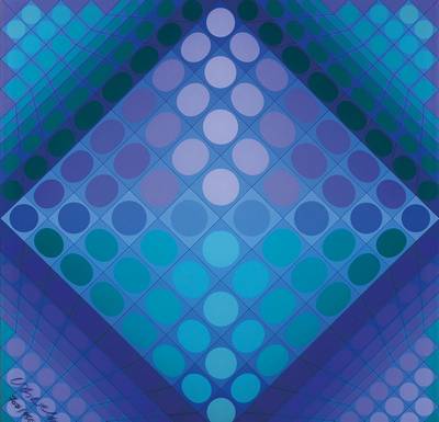 Victor Vasarely, 1906-1997, Schachbrett, Serigraphie auf Plexiglas, 1979, handsigniert und nummeriert 707/1500, ohne Figuren, ca. 71x71x1 cm