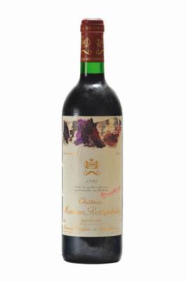 1 Flasche 1992 Chateau Mouton Rothschild, Pauillac, Künstleretikett: Per Kirkeby, Premier Cru Classe, ca. into neck, ca. 75 cl, 12,5 % Vol., ...
