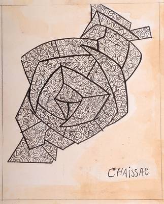 Gaston Chaissac, 1910-1964, Filzstiftzeichnung, Sans titre, signiert, ca. 20,5x16,5 cm, unter Glas gerahmt