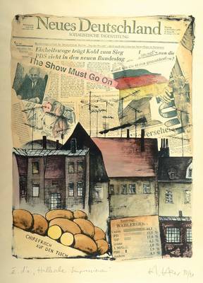 Unbekannter zeitgenössischer Künstler, Hallesche Impressionen, Lithographie, unleserlich signiert und datiert 90/91, betitelt und bez. e.d´a., ...