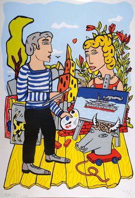 Moritz Götze, geb. 1946, Siebdruck, ohne Titel, signiert und nummeriert 22/45, datiert 2000, ca. 99x69 cm, unter Glas gerahmt
