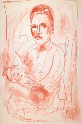 Rudi Baerwind, 1910-1982 Mannheim, Rötelzeichnung, signiert und datiert 1977, Blattgr. ca. 75x51 cm