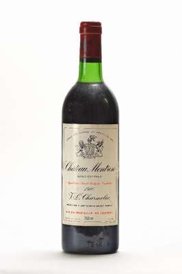 2 Flaschen Chateau Montrose, Saint-Estephe, Jahrgänge 1957 und 1980, je ca. 75 cl, unverkostet, Grand Cru Classe, Etiketten gebräunt und ...