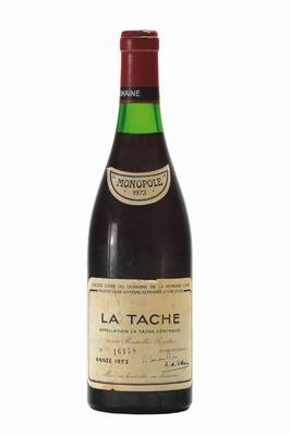 1 Flasche 1973 La Tache Domaine de la Romanee -Conti, Cote-D'Or, ca. 75 cl, Abstand zwischen Kapsel und Wein: ca. 2 cm, unverkostet, sehr selten ...