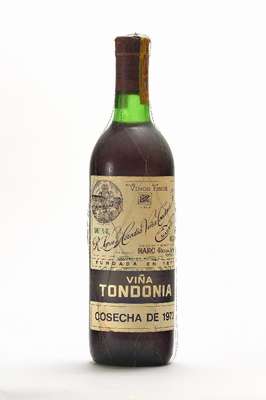 1 Flasche 1973 R. Lopez de Heredia Vina Tondonia, ca. 75 cl, ca. 12 % Vol, unverkostet, Import durch: Qualitätsweine D. Brendel/6072 Dreieich, ...