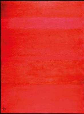 Gaston Galé, zeitgen. Belgischer Künstler, Abstrakte Komposition in Rottönen, Öl/Lwd, links unten signiert, ca. 120x90 cm, Leisten