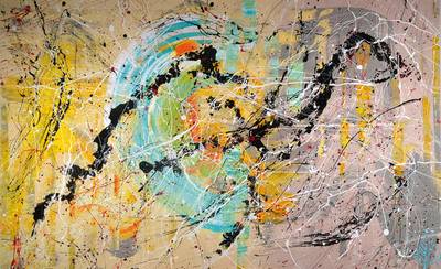 Caroline Vis (CJVIS), geb. 1965, zeitgen. Niederländische Künstlerin, zahlreiche Ausstellungen im In- und Ausland, hier: Ballet, Acryl/Lwd, rechts ...