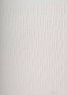 Günther Uecker, geb. 1930, Prägedruck auf dickem Bütten, signiert und nummeriert XV, Auflage 90, mit Echtheitszertifikat, Blattgr. ca. 32x23 cm, ...