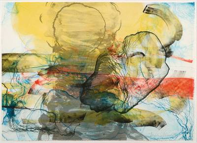 Fujio Akai, geb. 1945, Farblithographie aus dem Zyklus: Die glückliche Woche, handsigniert und nummeriert 64/70, datiert 1989, ca. 38x54 cm, unter ...