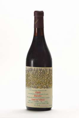 3 Flaschen 1982 Vietti Barolo Riserva Villero , je ca. 75 cl, Abstand zwischen Kapsel und Wein: zwischen 2-2,2 cm, 14,5 % Vol, unverkostet, ...