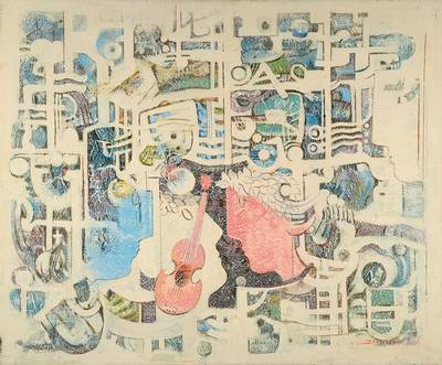 Dionissis Zaverdinos, geb. 1954, Griechischer Künstler, hier: Öl/Lwd, rechts unten signiert, ca. 50x60 cm, Rahmen