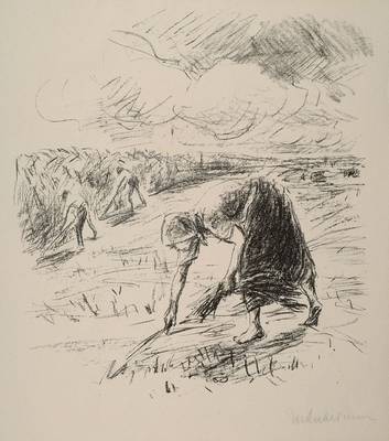 Max Liebermann, 1847-1935, Lithographie auf Bütten, Ruth auf dem Felde, 1924, rechts unten signiert, WVZ Achenbach 91, min. Lichtrand, Blattgr. ca. ...