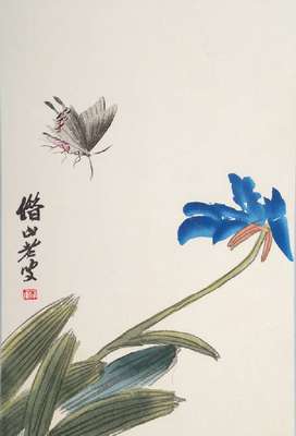 Qi Baishi, 1864-1957, Holzschnitt auf Reispapier in Seidenbrokat gefasst, um 1950, Signaturstempel, Provenienz: Nachlaß Frank Hänel Galerie ...