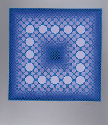 Victor Vasarely, 1906-1997, Serigraphie in 9 Farben auf silbernem Hintergrund auf Karton, Corona, handsigniert und nummeriert 68/90, Blattgr. ca. ...
