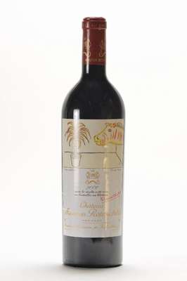 1 Flasche 2006 Chateau Mouton Rothschild , Pauillac, Premier Cru Classe, Künstleretikett: Lucian Freud, ca. 75 cl, ca. high fill, unverkostet, sehr ...