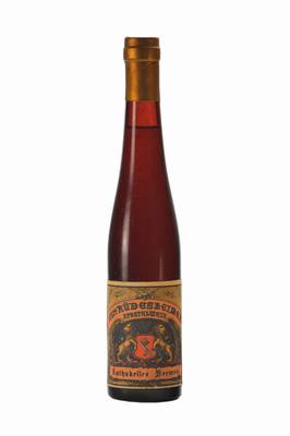 1 Demi- Flasche 1727 Rüdesheimer Apostelwein , Rheingau, aus dem Ratskeller Bremen (seit 2005 UNESCO Weltkulturerbe), ca. 0,375 l, Abstand zwischen ...