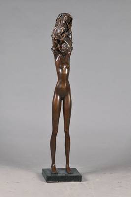 Bruno Bruni, geb. 1935 Gradara, La Divina, Bronzeskulptur, signiert und nummeriert 980/1000, Venturi Arte Stempel, H. ca. 108 cm