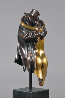 Bruno Bruni, geb. 1935 Gradara, Il Ritorno, Bronzeskulptur, signiert und nummeriert 384/390, Venturi Arte Stempel, H. Sockel ca. 18 cm, Gesamt ca. 73 ...