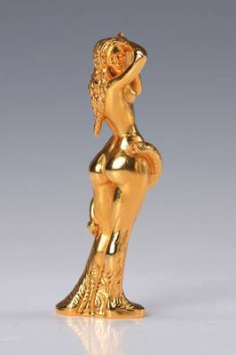 Ernst Fuchs, 1930-2015, Frau Lot, Bronzeskulptur, signiert und nummeriert 9, goldfarbige Ausführung, H. ca. 10 cm