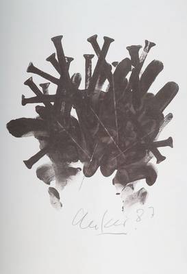 Günther Uecker, geb. 1930, Offset, signiert und datiert 87, Blattgr. ca. 19x19 cm, min. Knick